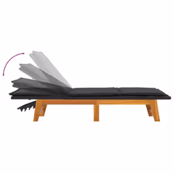 VidaXL 319725 chaise d'extérieur Linge Siège rembourré Bois d'acacia, Polyuréthane, Acier Noir, Marron - Vue supplémentaire 8