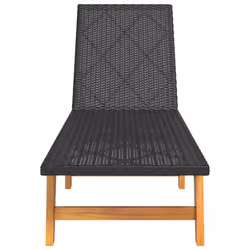 VidaXL 319726 chaise d'extérieur Linge Siège rembourré Bois d'acacia, Polyuréthane, Acier Noir, Marron - Vue supplémentaire 4