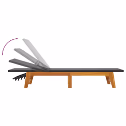VidaXL 319726 chaise d'extérieur Linge Siège rembourré Bois d'acacia, Polyuréthane, Acier Noir, Marron - Vue supplémentaire 6