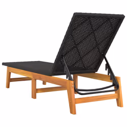 VidaXL 319726 chaise d'extérieur Linge Siège rembourré Bois d'acacia, Polyuréthane, Acier Noir, Marron - Vue supplémentaire 7