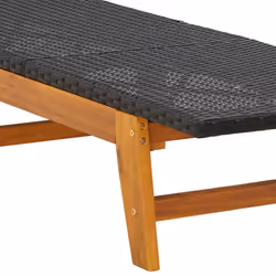 VidaXL 319726 chaise d'extérieur Linge Siège rembourré Bois d'acacia, Polyuréthane, Acier Noir, Marron - Vue supplémentaire 8