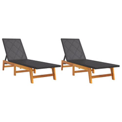 VidaXL 319728 chaise d'extérieur Linge Bois d'acacia, Polyuréthane, Acier Noir, Marron