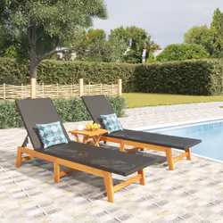 VidaXL 319728 chaise d'extérieur Linge Bois d'acacia, Polyuréthane, Acier Noir, Marron
