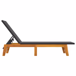 VidaXL 319728 chaise d'extérieur Linge Bois d'acacia, Polyuréthane, Acier Noir, Marron - Vue supplémentaire 6
