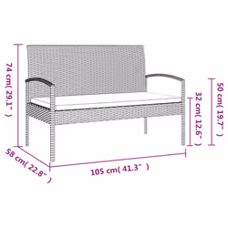 VidaXL 362165 banc de jardin Rotin, Acier - Vue supplémentaire 8