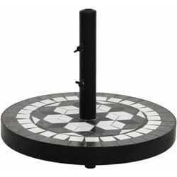 Base de parasol noir et blanc rond 12 kg