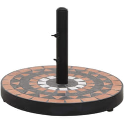 Base de parasol terre cuite et blanc rond 12 kg Vidaxl