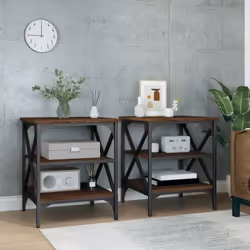 Donnez à votre salon une transformation industrielle unique avec ces élégantes tables d'appoint ! Matériau robuste : le bois  ...