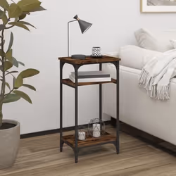 vidaXL Table dappoint Chêne fumé 40x30x75 cm Bois dingénierie 825799