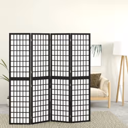 vidaXL Cloison de séparation pliable 4 panneaux 160x170 cm Noir