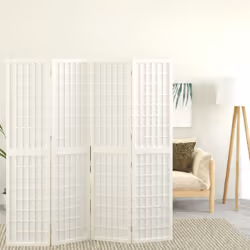 Cette cloison de séparation pliable présente un design traditionnel japonais inspiré du shoji qui ajoutera une touche de char ...