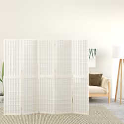 Cette cloison de séparation pliable présente un design traditionnel japonais inspiré du shoji qui ajoutera une touche de char ...