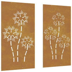 Vidaxl - Décorations murales de jardin 2pcs 105x55 cm design de fleur