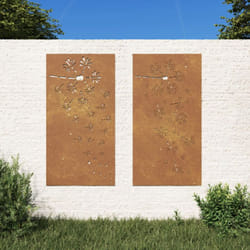 Vidaxl - Décorations murales de jardin 2pcs 105x55 cm design de fleur
