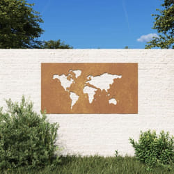 Vidaxl - Décoration murale jardin 105x55 cm design de carte du monde
