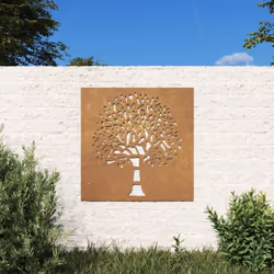 Description générale Transformez un mur vide ou une clôture en chef-d'œuvre avec cette décoration murale de jardin en acier c ...