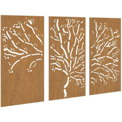Vidaxl - Décorations murales jardin 3 pcs 105x55 cm design d'arbre acier