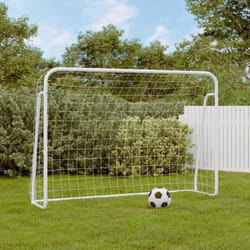 Vidaxl - But de football et filet blanc 214x75x152 cm acier et polyester