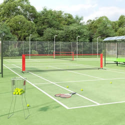 vidaXL Filet de tennis Noir et rouge 500x100x87 cm Polyester