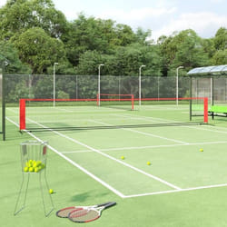 vidaXL Filet de tennis Noir et rouge 600x100x87 cm Polyester
