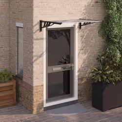 vidaXL Auvent de porte Noir et transparent 122x90 cm Polycarbonate