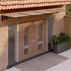 vidaXL Auvent de porte Noir 396x90 cm Polycarbonate