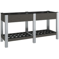 Lit Surélevé De Jardin Avec Étagère Gris 175x50x75 Cm Wpc Vidaxl