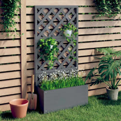 vidaXL Jardinière en treillis Gris 65x33x135 cm WPC