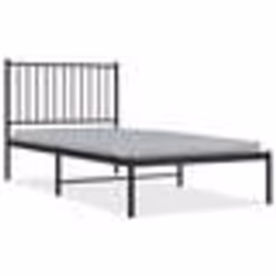 vidaXL Cadre de lit métal sans matelas avec tête de lit noir 90x190 cm - 90 x 190 cm