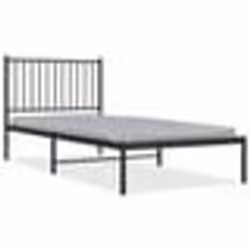 vidaXL Cadre de lit métal sans matelas avec tête de lit noir 90x200 cm - 90 x 200 cm