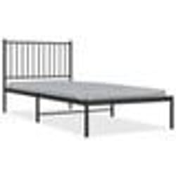 vidaXL Cadre de lit métal sans matelas avec tête de lit noir 90x200 cm - 90 x 200 cm
