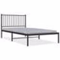 vidaXL Cadre de lit métal sans matelas avec tête de lit noir 100x200cm - 100 x 200 cm