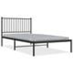 vidaXL Cadre de lit métal sans matelas avec tête de lit noir 100x200cm - 100 x 200 cm