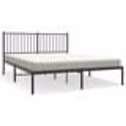 vidaXL Cadre de lit métal sans matelas et tête de lit noir 160x200 cm - 160 x 200 cm