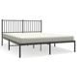 vidaXL Cadre de lit métal sans matelas et tête de lit noir 160x200 cm - 160 x 200 cm