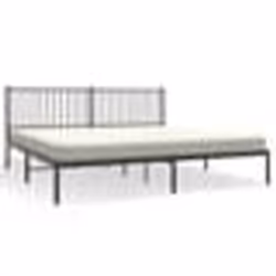 vidaXL Cadre de lit métal sans matelas avec tête de lit noir 200x200cm - 200 x 200 cm