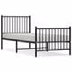 vidaXL Cadre de lit métal sans matelas avec pied de lit noir 80x200 cm - 80 x 200 cm