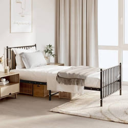 vidaXL Cadre de lit métal sans matelas avec pied de lit noir 90x190 cm - 90 x 190 cm