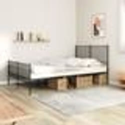 vidaXL Cadre de lit métal sans matelas avec pied de lit noir 120x200cm - 120 x 200 cm