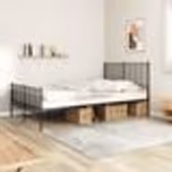 vidaXL Cadre de lit métal sans matelas avec pied de lit noir 140x190cm - 140 x 190 cm