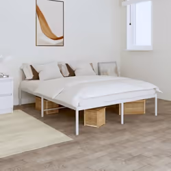 vidaXL Cadre de lit métal sans matelas blanc 140x200 cm - 140 x 200 cm