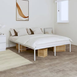 vidaXL Cadre de lit métal sans matelas blanc 140x200 cm - 140 x 200 cm