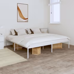 vidaXL Cadre de lit métal sans matelas blanc 200x200 cm - 200 x 200 cm