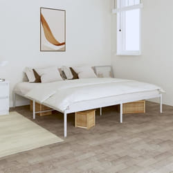 vidaXL Cadre de lit métal sans matelas blanc 200x200 cm - 200 x 200 cm