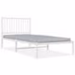 vidaXL Cadre de lit métal sans matelas avec tête de lit blanc 90x200cm - 90 x 200 cm