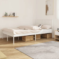 Vidaxl - Cadre de lit métal avec tête de lit blanc 120x200 cm