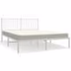 vidaXL Cadre de lit métal sans matelas et tête de lit blanc 150x200 cm - 150 x 200 cm