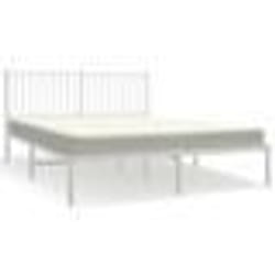vidaXL Cadre de lit métal sans matelas et tête de lit blanc 150x200 cm - 150 x 200 cm