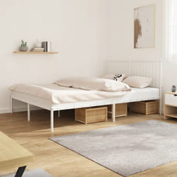 Vidaxl - Cadre de lit métal avec tête de lit blanc 160x200 cm