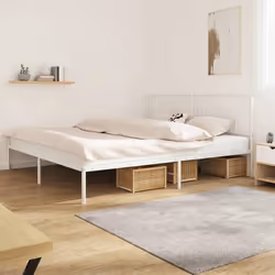 vidaXL Cadre de lit métal sans matelas et tête de lit blanc 200x200 cm - 200 x 200 cm